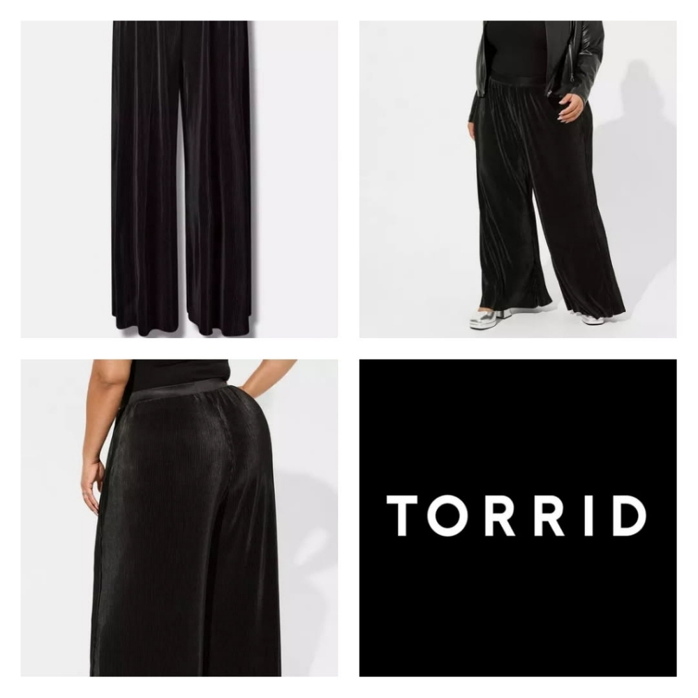 Torrid Pull On Wide Leg Plisse Pants (Size Torrid 3 Tall)